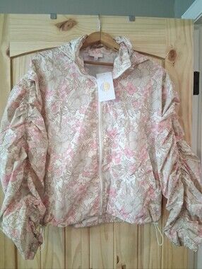 Body & Sol Floral Windbreaker Jacket Sz S NWT